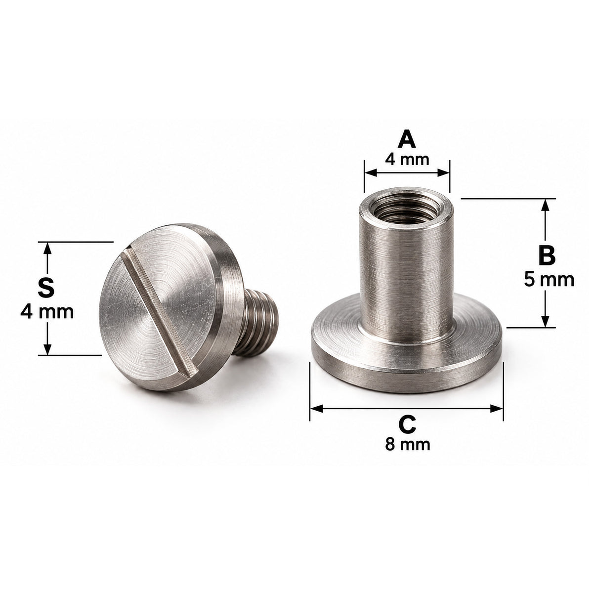 Csavaros szegecs 10/6mm - ezüst