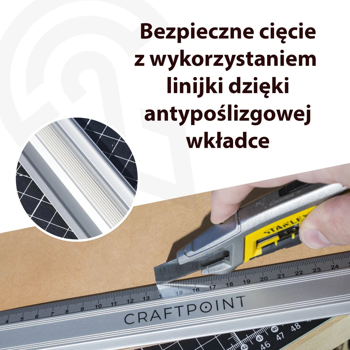 Linijka do cięcia z antypoślizgową wkładką 20cm/30cm – CraftPoint