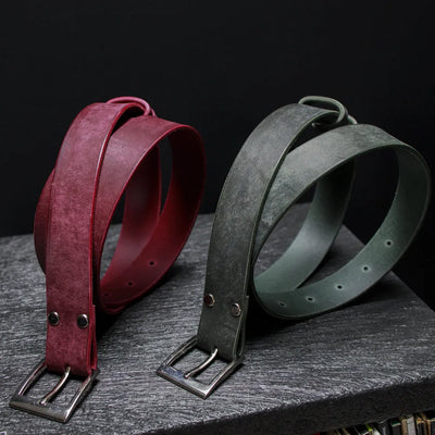 Férfi bőröv Maya bőrből - Green/Bordo – CraftPoint