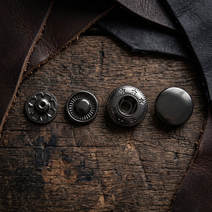 Patentok 15mm - gun black - 10 készlet – CraftPoint