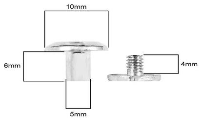 Nity skręcane 10/6mm – czarny nikiel – CraftPoint