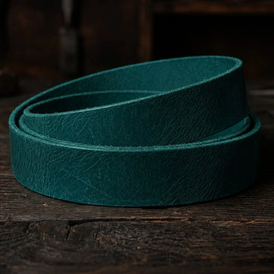 Buffalo övbőr - Handwax - 3,5-4mm, 140cm, 33/38mm - Türkiz – CraftPoint