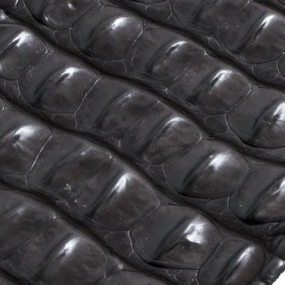Skóra z krokodyla - hornback backstrap - ciemny brąz – CraftPoint