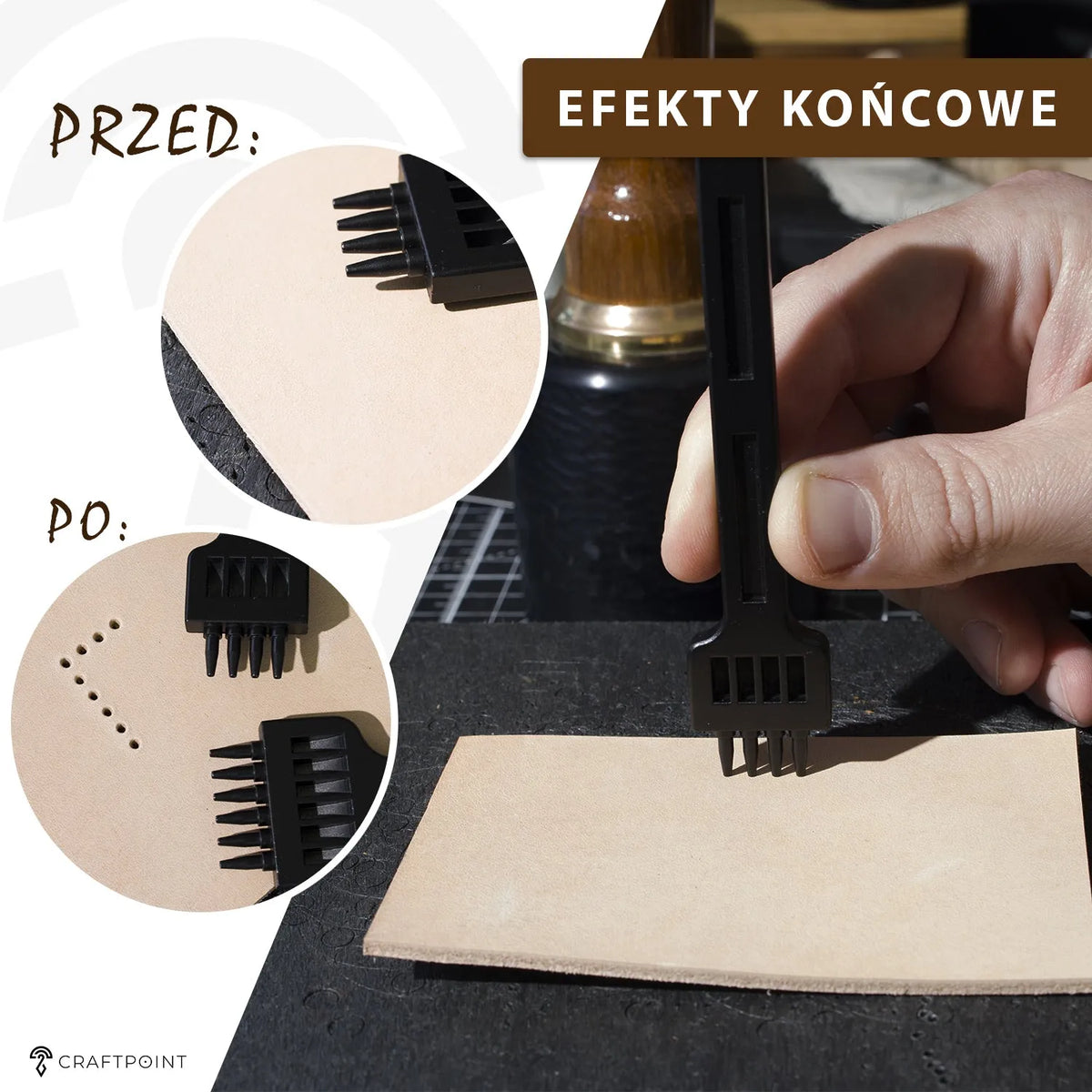 Wybijaki do otworów pod szew 4mm - okrągłe otwory 1mm – CraftPoint